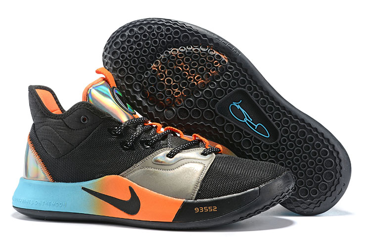 New Nike PG 3 Black Silver Orange Blue Shoes